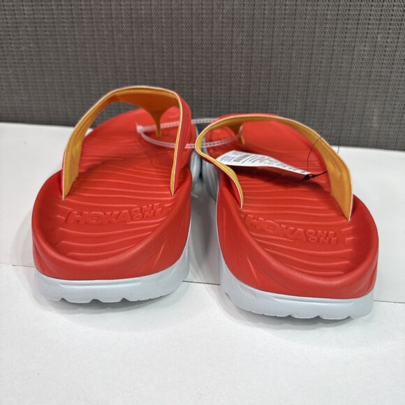 MEN'S 9 HOKA ONE ONE ORA RECOVERY FLIP FLOPS Fiesta Amber Yellow Sandals Thongs - Picture 3 of 7